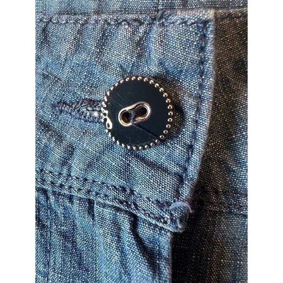 ISAAC MIZRAHI Flat Front Shorts 100% Cotton in Chambray Blue Women's Size 16 - Picture 5 of 10